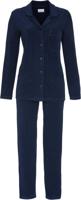 Nachtblauwe fleece doorknooppyjama - thumbnail