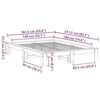 Bedframe zonder matras massief grenenhout 140x190 cm - thumbnail