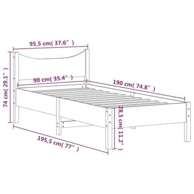 Bedframe zonder matras massief grenenhout 90x190 cm Bedframe zonder matras massief grenenhout 90x190 cm