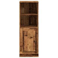 Hoge kast 36x35,5x103,5 cm bewerkt hout oud houtkleurig - thumbnail