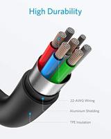 Anker Lightning Powerline Select+, zwart, 0,9 meter, Apple MFi gecertificeerd, dubbel gevlochten nylon, Kevlar vezel, versterkt, perfecte compatibiliteit met iPhone Xs/XS Max/XR/X/8/8 Plus, 7/7 Plus, - thumbnail