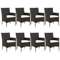 9-delige Tuinset poly rattan zwart - thumbnail