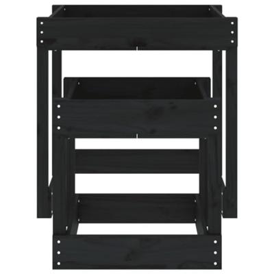 VidaXL Zandtafels 2 st massief grenenhout zwart