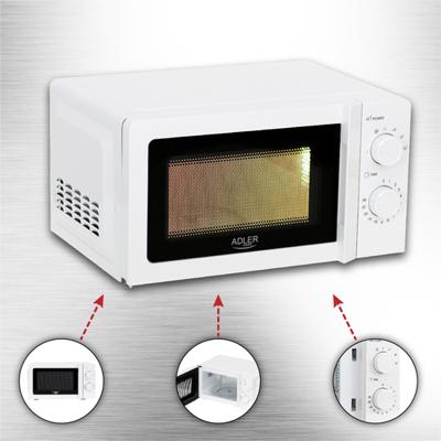 Magnetron Adler AD 6205 Wit Zwart 700 W 20 L - thumbnail