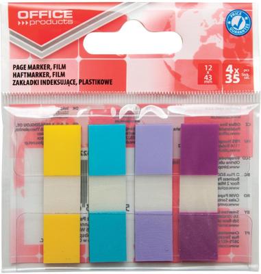OFFICE products index, ft 12 x 43 mm, geassorteerde pastelkleuren, ophangzakje van 4 x 35 tabs