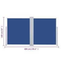 VidaXL Windscherm uittrekbaar 160x600 cm blauw - thumbnail
