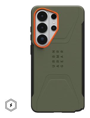 Urban Armor Gear Civilian LT Case Samsung Galaxy S26 Olijf MagSafe compatible, Met magneetmodule