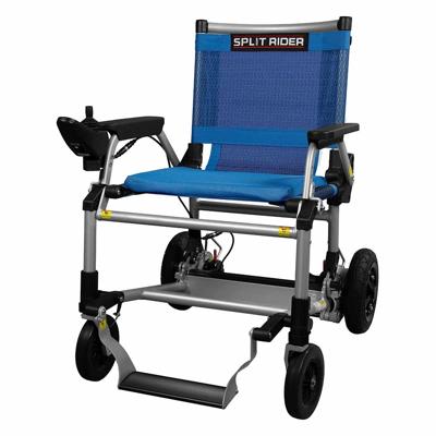 SplitRider Elektrische opvouwbare rolstoel (12 kg) | Rolstoel met joystick | Blauw | Geschikt voor het vliegtuig | e-AS0002 | e-Ability