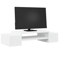 VidaXL Monitorstandaard met opbergruimte 70x27x15 cm bewerkt hout wit - thumbnail
