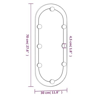 VidaXL Wandspiegel met led's ovaal 30x70 cm glas VidaXL Wandspiegel met led's ovaal 30x70 cm glas