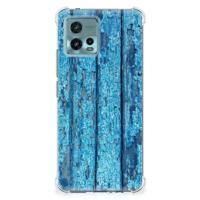 otorola Moto G72 Stevig Telefoonhoesje Wood Blue - thumbnail