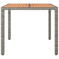 Tuintafel met houten blad poly ratten en acaciahout grijs - thumbnail