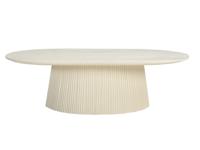 Livingfurn Ovale Salontafel 'Patrice' Mangohout, 120 x 70cm, kleur Ivoor - thumbnail