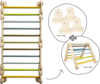 Small Foot - houten klimrek 2in1 driehoek en wandrek adventure