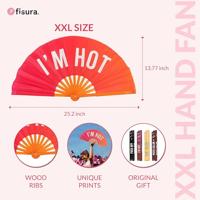 Houten waaier XXL - I&apos;m Hot - thumbnail