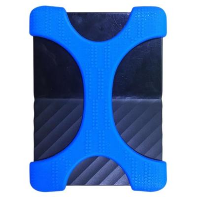 X type 2 5 inch draagbare harde schijf silicone case voor 2TB-4 TB WD & SEAGATE & Toshiba draagbare harde schijf zonder gat (blauw)