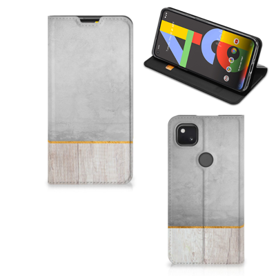 Google Pixel 4a Book | Wallet Case | Wood Concrete