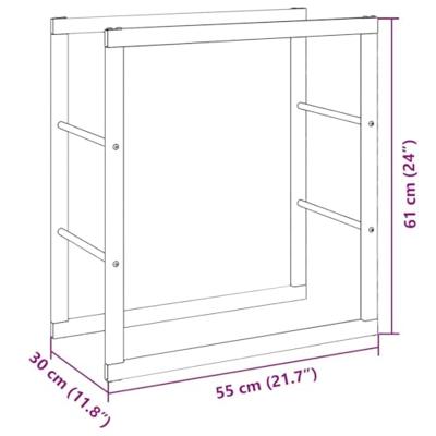 Haardhoutrek 55x30x61 cm staal zwart