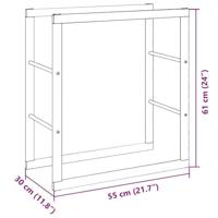 Haardhoutrek 55x30x61 cm staal zwart - thumbnail