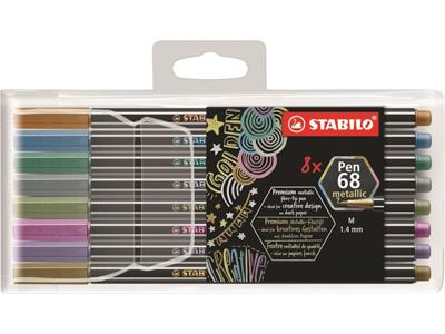 Stabilo pen 68 metallic viltstiften, 8st.