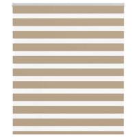 VidaXL Zebra blind 130x150 cm stofbreedte 125,9 cm polyester zandbruin - thumbnail