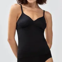 BH hemdje - Bra Top zonder Beugel - Viscose bh en hemd in een zonder vulling - Wit - Zwart - thumbnail