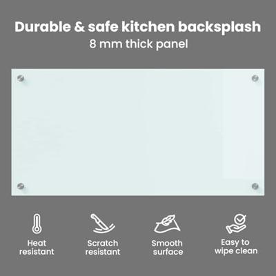 VidaXL Keuken achterwand wit 80 x 40 cm gehard glas