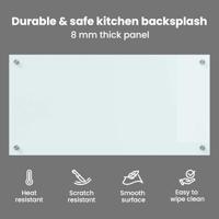 VidaXL Keuken achterwand wit 80 x 40 cm gehard glas - thumbnail