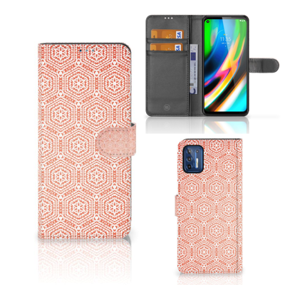 Motorola Moto G9 Plus | Telefoon Hoesje | Pattern Orange Motorola Moto G9 Plus | Telefoon Hoesje | Pattern Orange