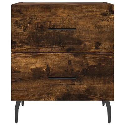 Nachtkastjes 2 st 40x35x47,5 cm bewerkt hout gerookt eikenkleur