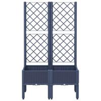 VidaXL Plantenbak met latwerk 80x40x142 cm polypropeen grijs - thumbnail