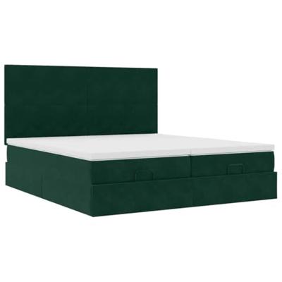 Ottoman bed met matrassen en LED's 180x200cm fluweel