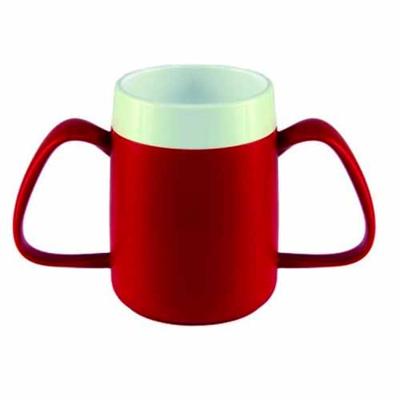Ornamin drinkbeker dubbelhandvat met Conische binnenbeker rood inhoud 160 ml