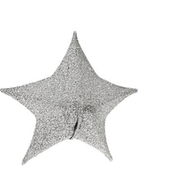 Overige Merken Kerstster van stof met 30 leds 50 cm kleur zilver