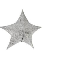 Overige Merken Kerstster van stof met 30 leds 50 cm kleur zilver - thumbnail
