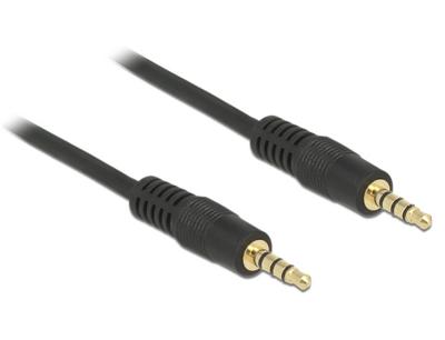 Delock 83435 Stereo Jack Kabel 3,5 mm 4-pins male naar male 1 m zwart Delock 83435 Stereo Jack Kabel 3,5 mm 4-pins male naar male 1 m zwart