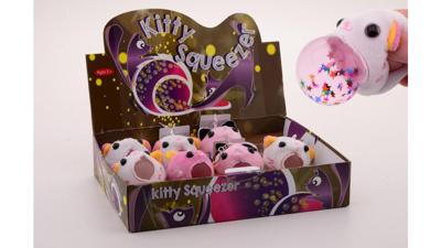 Johntoy Sleutelhanger knijpdier kat