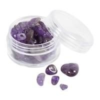 Creativ Company Kristallen kralen, amethist, d 7-12 mm, gatgrootte 1 mm, ca. 63 stuk, paars, 63 stuk/ 1 doos - thumbnail