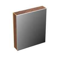 Spiegelkast Forzalaqua Uni 59.5x68.5x12.5 Cm 1 Deur Rechts Tweezijdig Spiegel Noten Pure Walnut - thumbnail