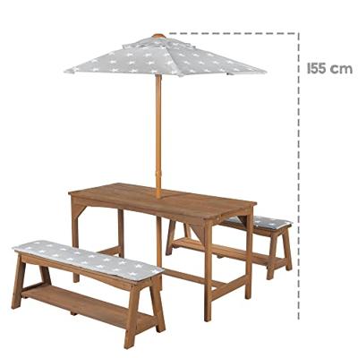roba Kinder tuinset met parasol (Teak gekleurd)