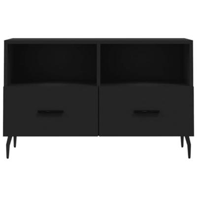 Tv-meubel 80x36x50 cm bewerkt hout zwart