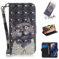 3D gekleurde tekening knuffel kat patroon horizontale Flip lederen case voor Nokia 9 met houder & card slots & portemonnee - thumbnail