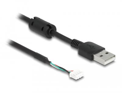 Delock 12089 USB-kabel USB 2.0 USB-A stekker, Shrouded header 4-polig 1.50 m Zwart