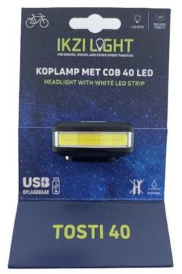 Koplamp IkziLight Tosti 40 COB led, USB-oplaadbaar