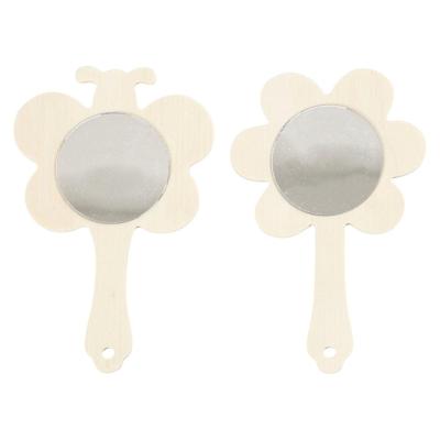 Creativ Company Versier je houten handspiegel, 2st. 14cm