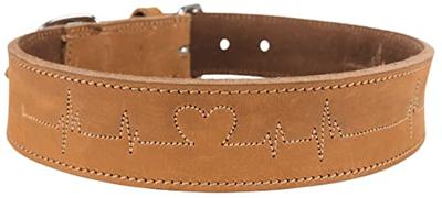 Trixie halsband hond rustic vetleer heartbeat bruin Trixie halsband hond rustic vetleer heartbeat bruin