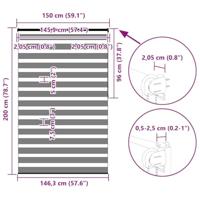 VidaXL Zebra rolgordijn 150x200 cm stofbreedte 145,9 cm zwart - thumbnail