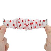 Elastisch scrunchie nylon bandje - Rode stippen - Geschikt voor Apple Watch 44mm / 45mm / 46mm / 49mm - thumbnail