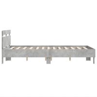 Bedframe met hoofdeinde bewerkt hout betongrijs 120x200 cm - thumbnail