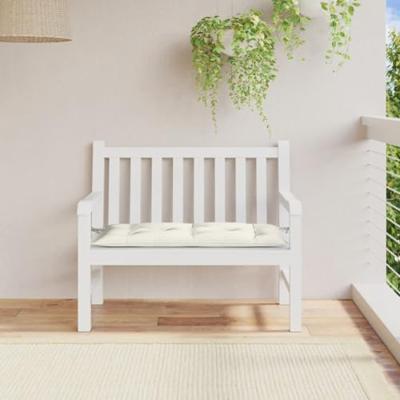 VidaXL Tuinbankkussen 100x50x7 cm stof gemêleerd crèmekleurig